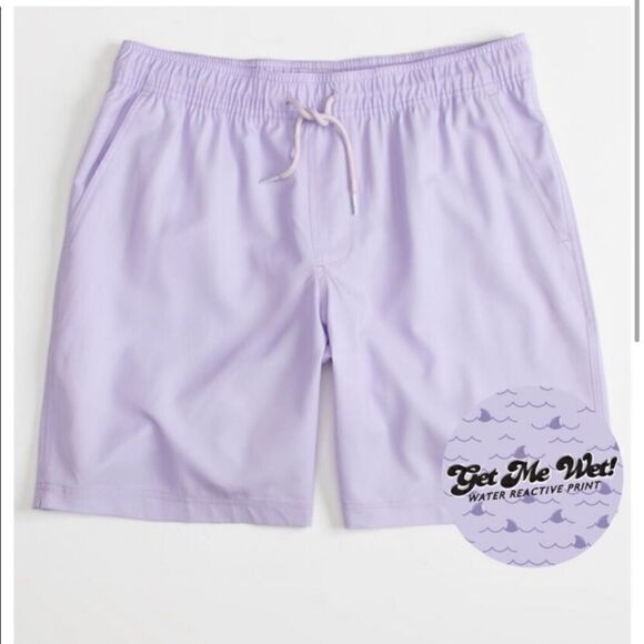 Blue Crown Tilly’s lilac purple change when wet swim trunks NWT - Picture 4 of 6